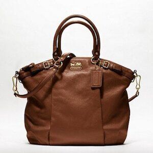 Euc Coach Madison Brown Leather Shoulder Bag Purse